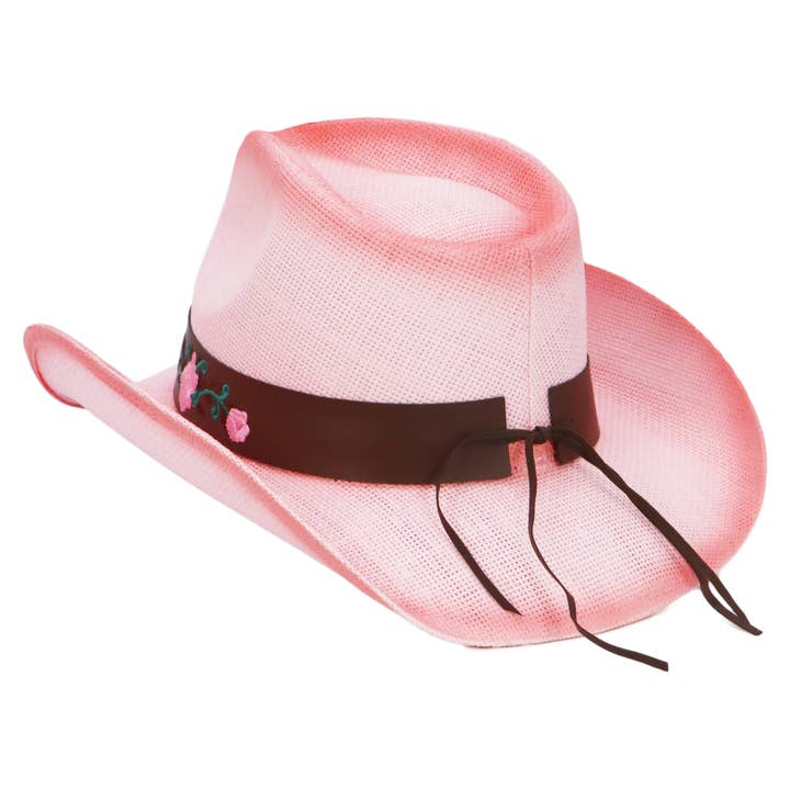 Pink Concho Belt Ombre Cowboy Hat