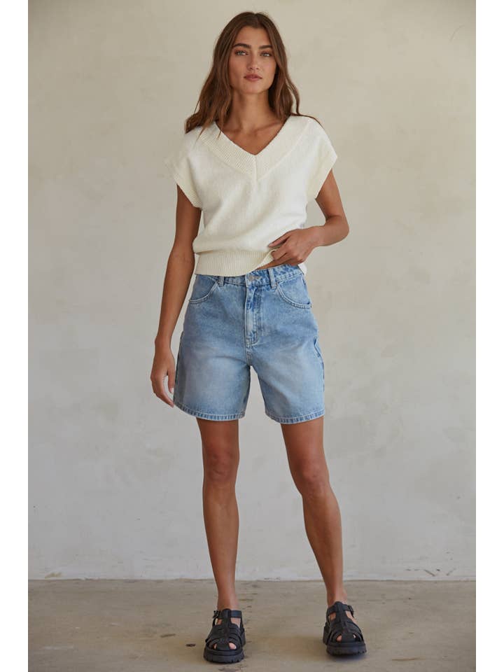 By Together Lucky Charm Denim Shorts
