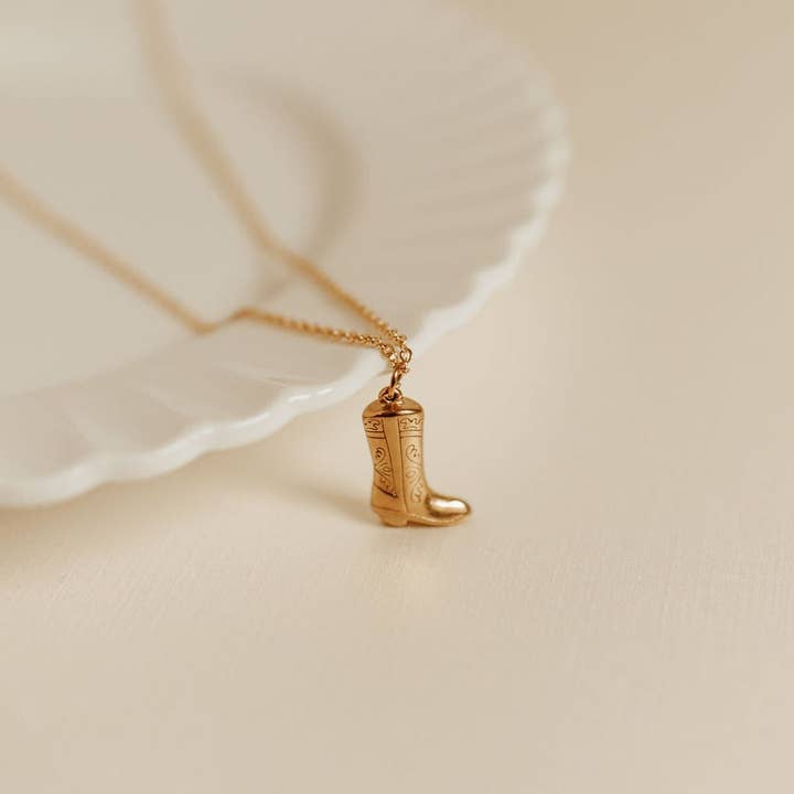 Mauve Jewelry Dolly Boot Necklace