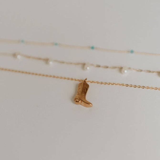 Mauve Jewelry Dolly Boot Necklace