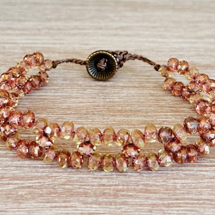 Twist Style Woven Friendship Link Crystal Bracelet