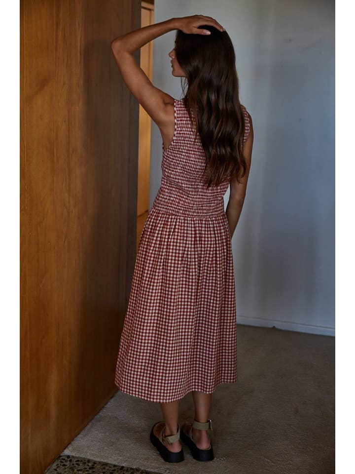 By Together Sayler Gingham Smocked Dress