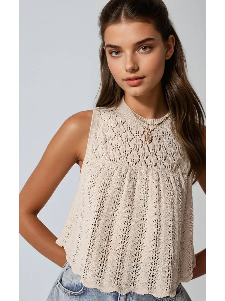 Wisteria Lane Fine Knit Crop Top