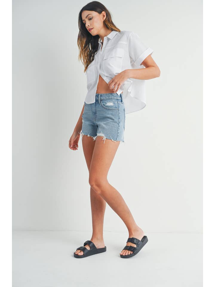 Just USA Distressed Stretch Short