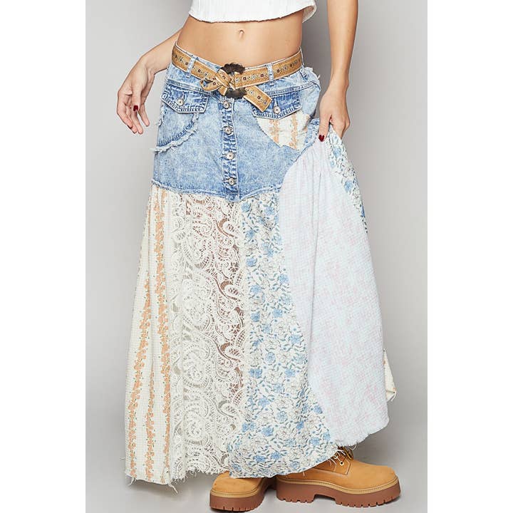 POL Floral Print Maxi Skirt