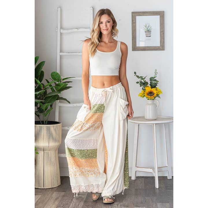 Oli & Hali Mixed Print Wide Leg Pants