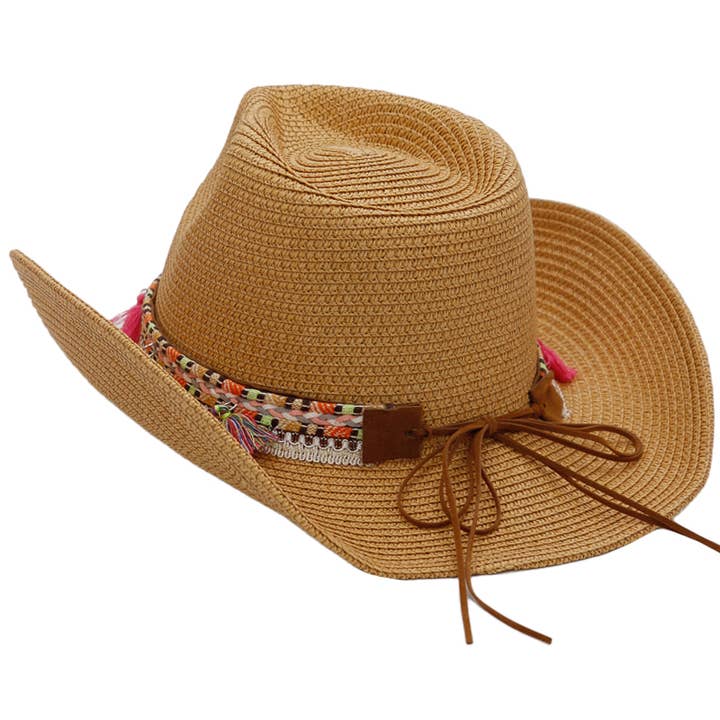 Pink Deco Coastal Cowboy Hat