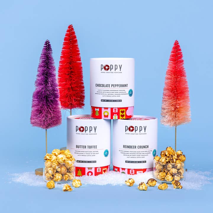 Poppy Popcorn Holiday Cylinder Trio