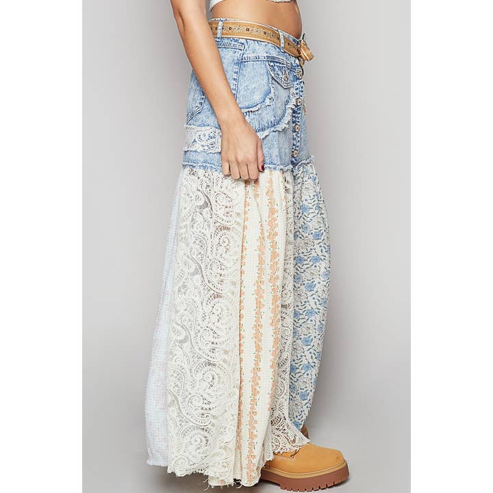 POL Floral Print Maxi Skirt