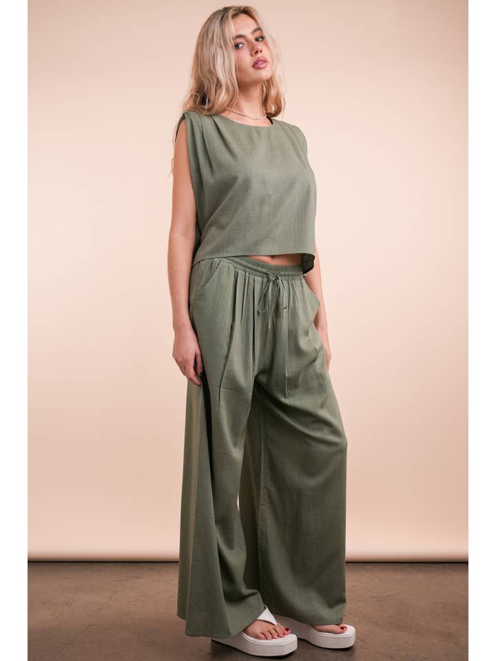 Very J Woven Pants Set