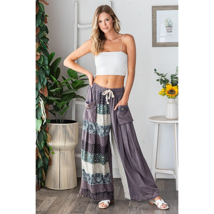 Oli & Hali Mixed Print Wide Leg Pants