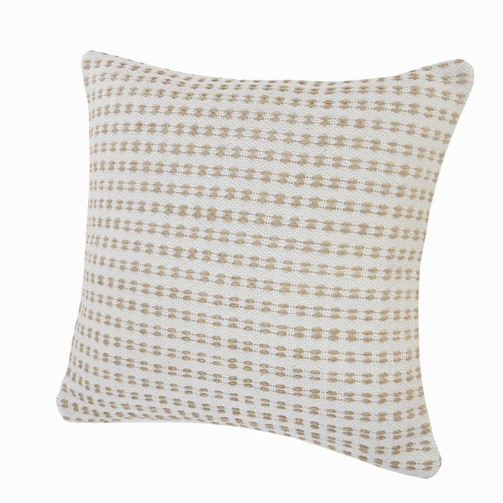 Ivory & Jute Interwoven Throw Pillow