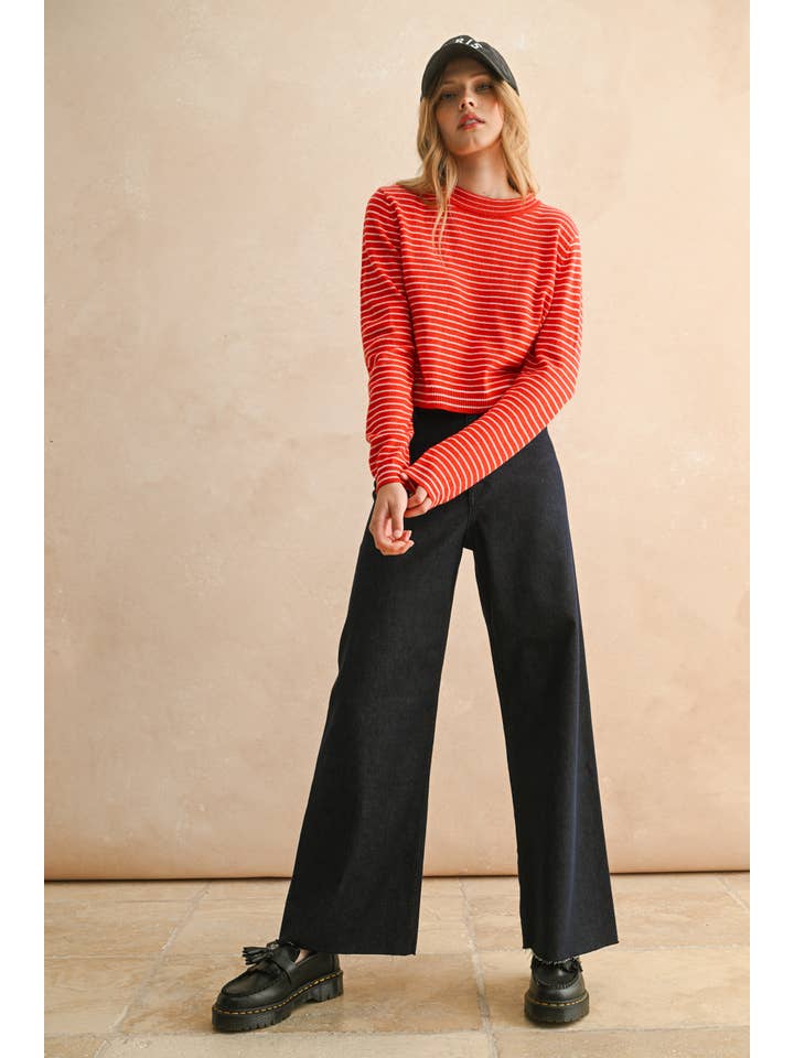 Miou Muse Striped Sweater Top