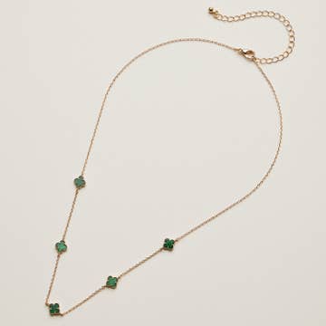 Mini Quatrefoil Station Necklace