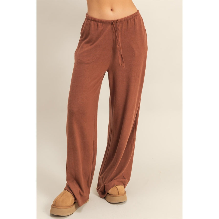 HYFVE Brushed Fabric Wide Leg Pants