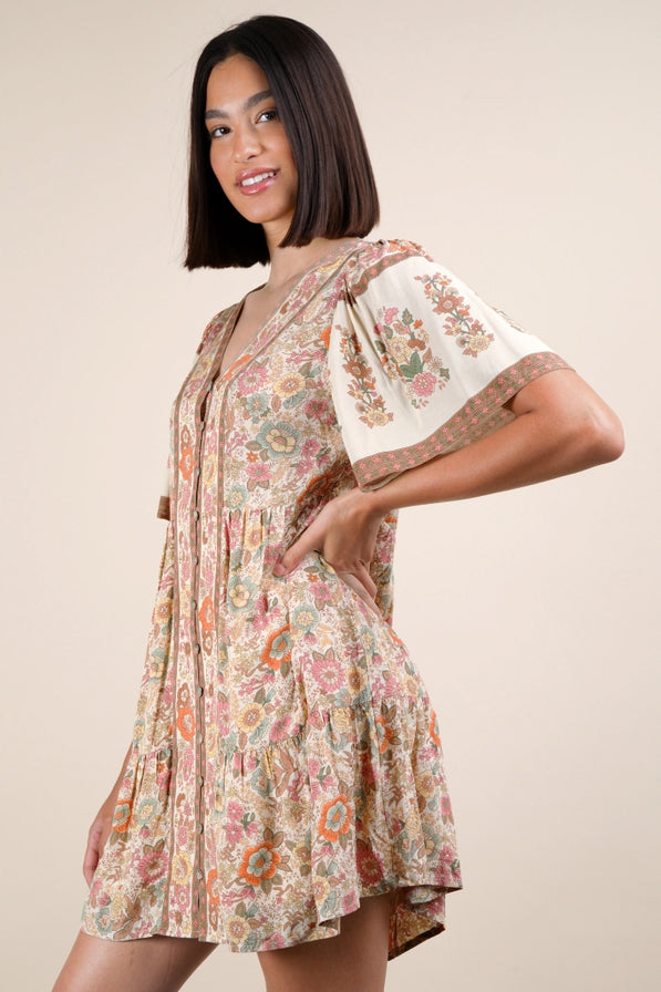 Very J Printed Woven Mini Dress