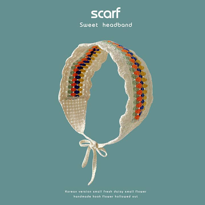 Handmade Crochet Rainbow Headband