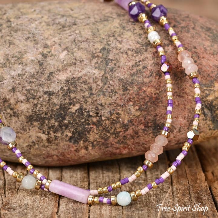 Free Spirit Amethyst & Hematite Beaded Choker