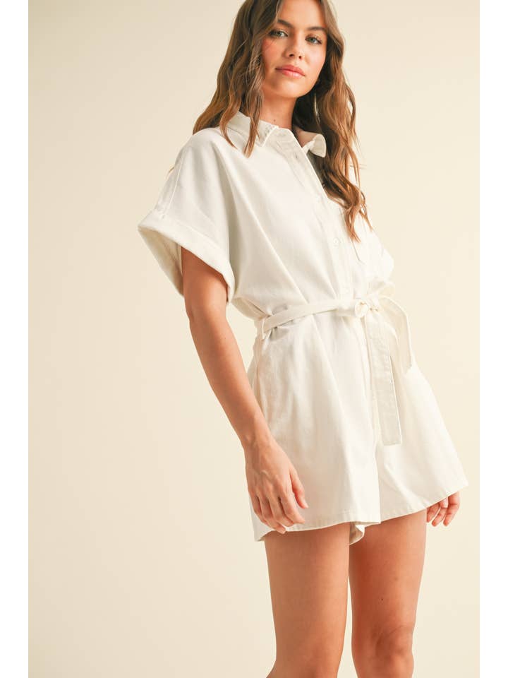 Miou Muse Tie Waist Romper
