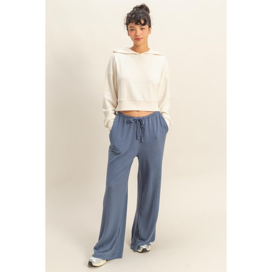 HYFVE Brushed Fabric Wide Leg Pants