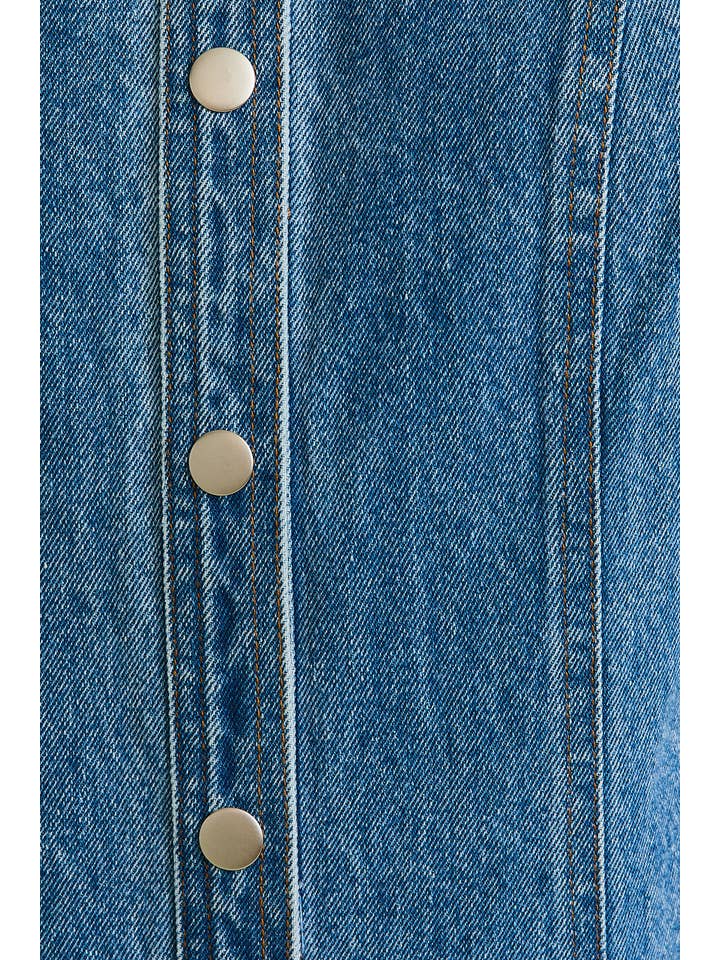 Le Lis Button Down Denim Mini Dress