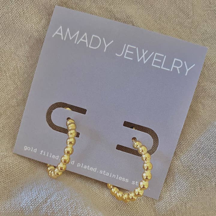 Beaded Small Hoop Earrings