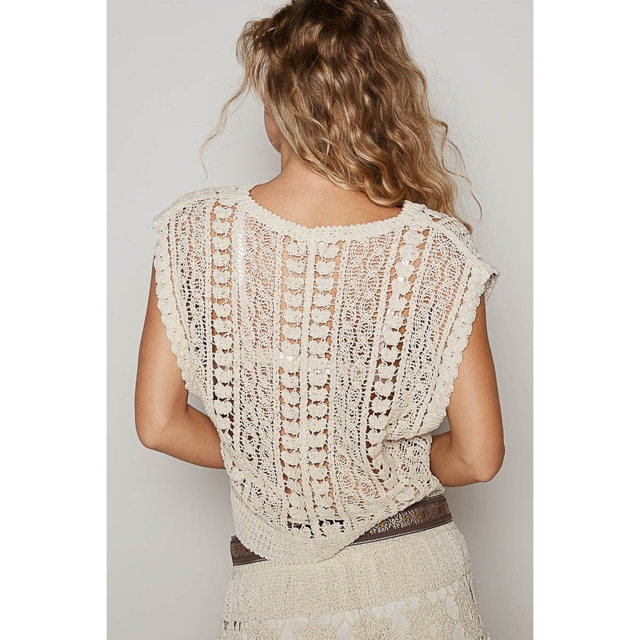 POL Sleeveless Crochet Top