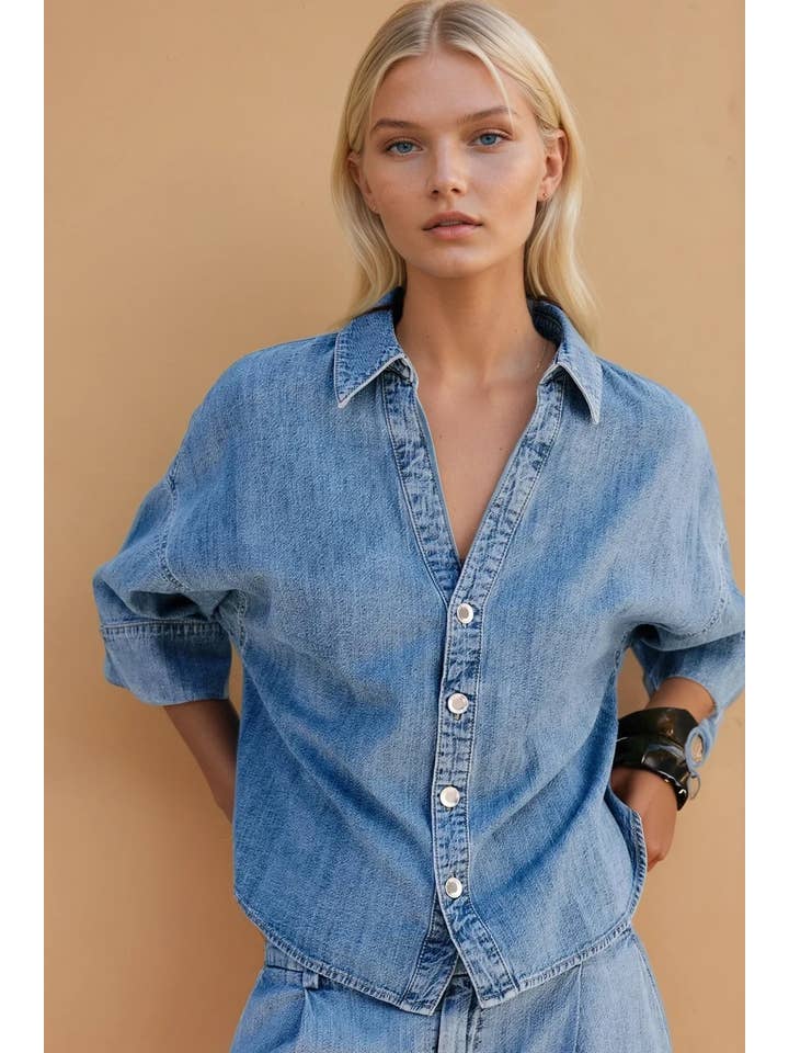 Wisteria Lane Oversized Denim Shirt
