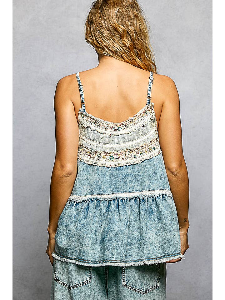 POL Double Gauze Denim Tank