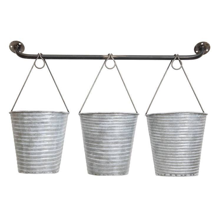 three pot hanging planter Foreside Dixie 3 Pot Wall Planter – Raised By The South