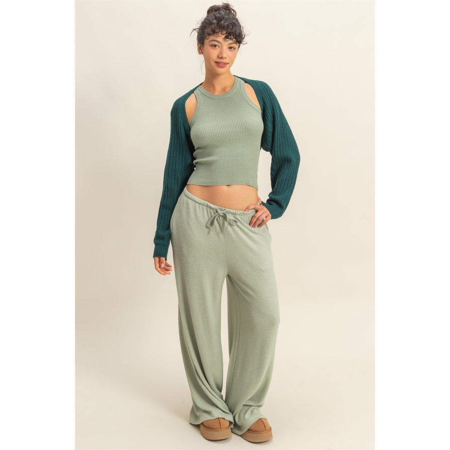 HYFVE Brushed Fabric Wide Leg Pants