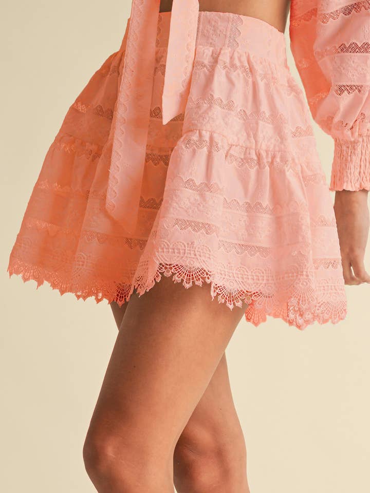 Endless Blu Lace Mini Skirt