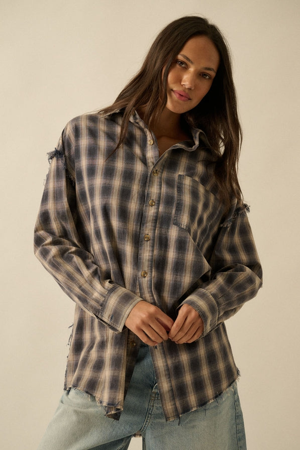 Promesa Raw Edge Oversize Flannel