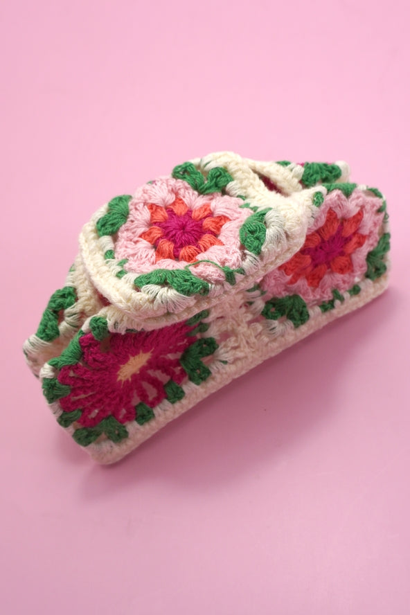 Jumbo Floral Crochet Claw Clip