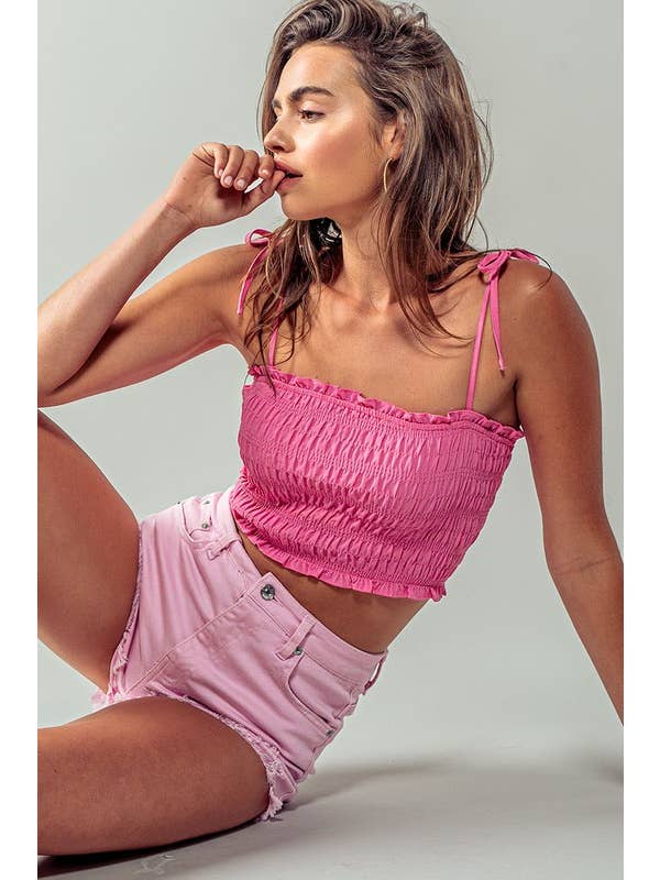 Urban Daizy Smocked Cropped Cami