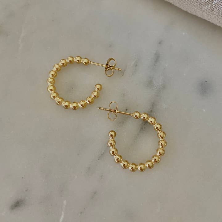 Beaded Small Hoop Earrings