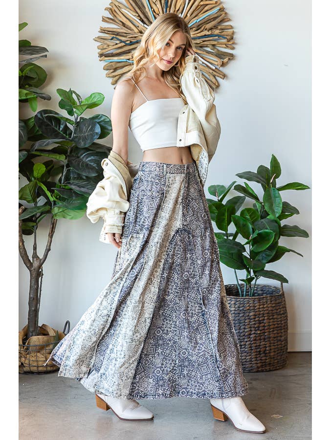 Oli & Hali Washed Printed Skirt