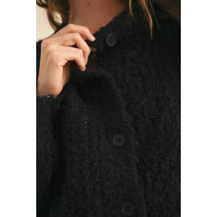 Miou Muse Round Neck Button Up Sweater