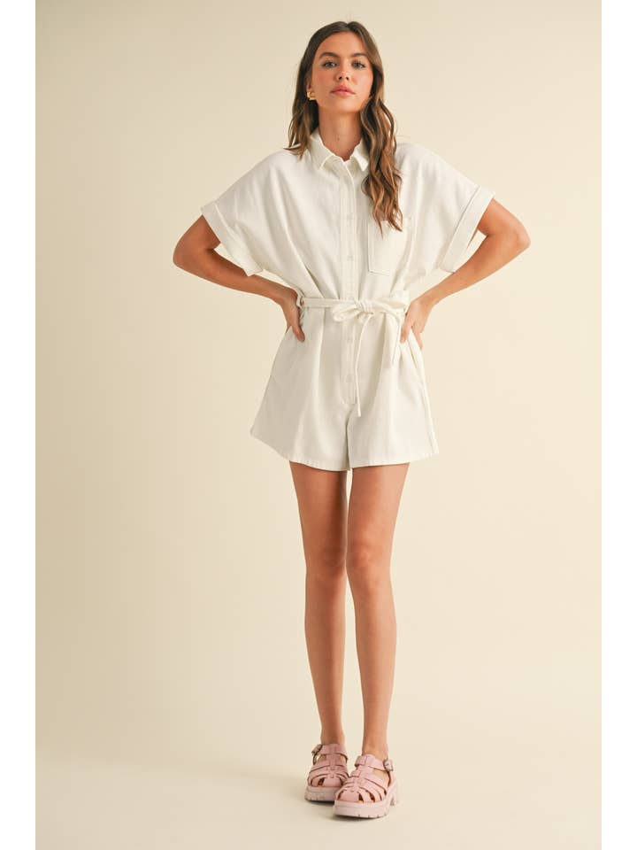 Miou Muse Tie Waist Romper
