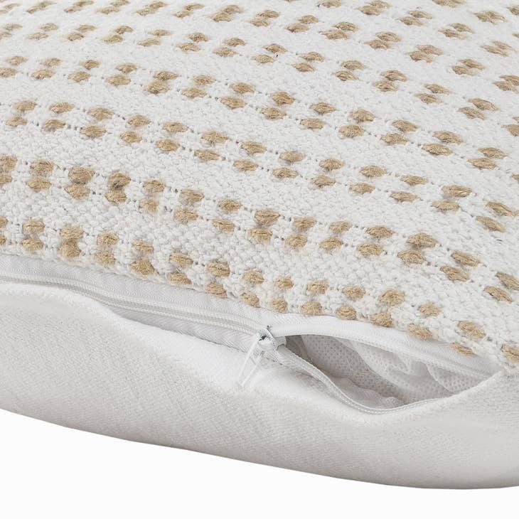 Ivory & Jute Interwoven Throw Pillow