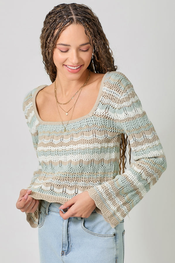 Mystree Eyelet Knit Top