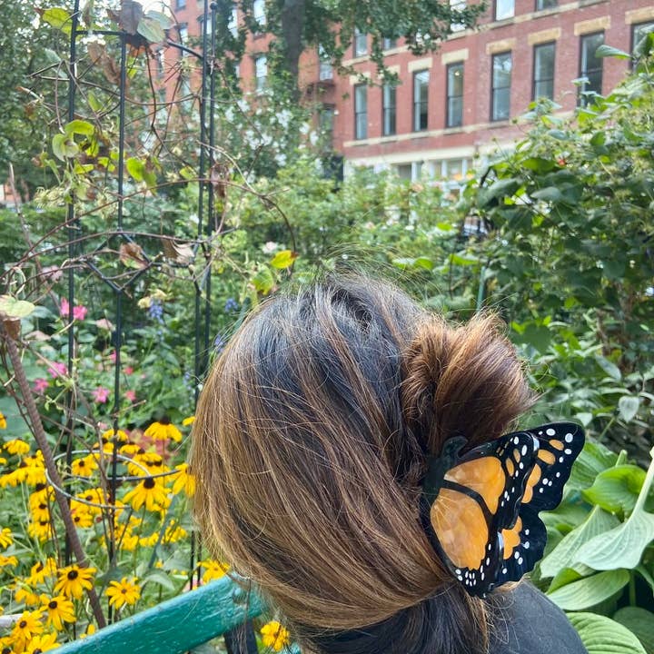 Hand-painted Monarch Butterfly Claw Clip