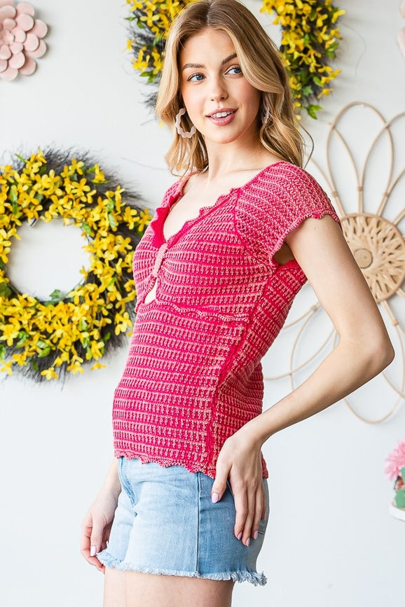 Oli & Hali Washed Crochet Top