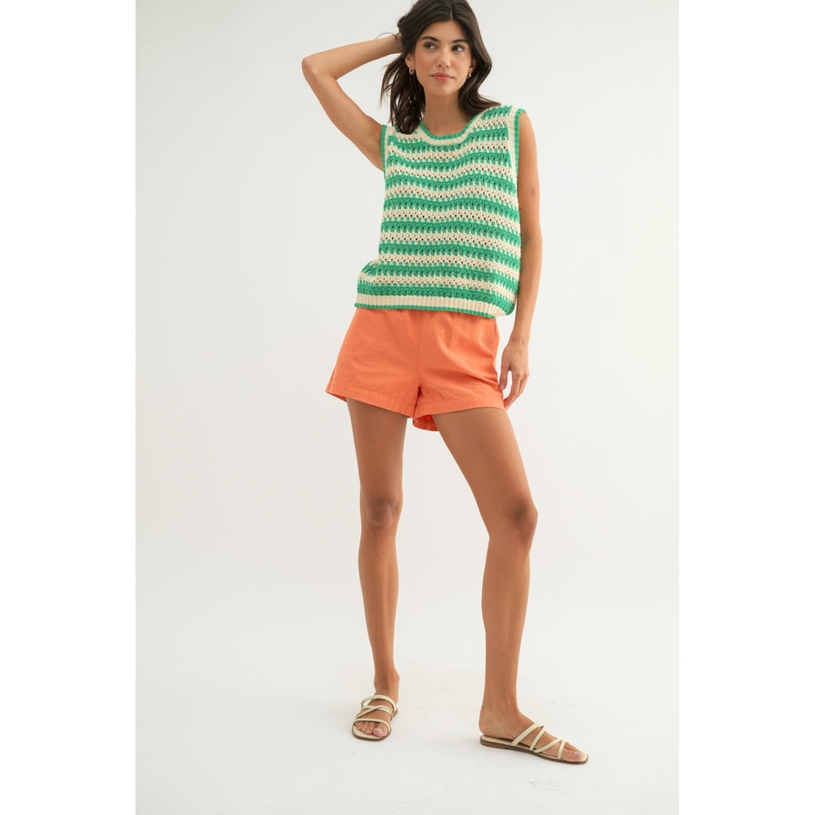 Wishlist Striped Crochet Tank Top