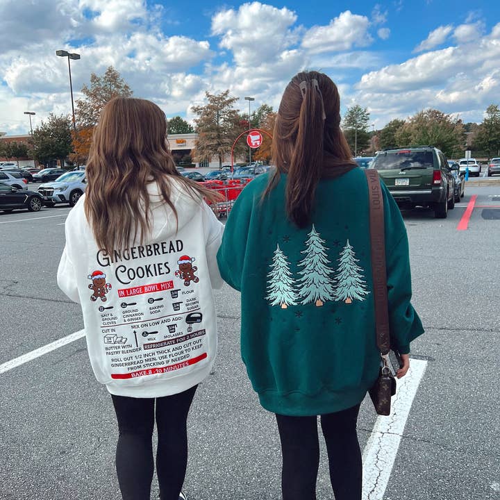Sunkissed Coconut Christmas Trees Embroidered Sweatershirt