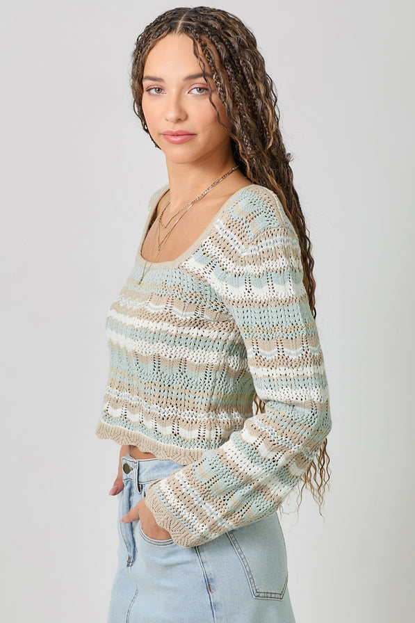 Mystree Eyelet Knit Top