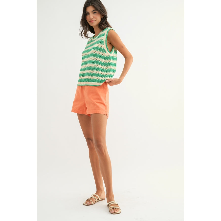 Wishlist Striped Crochet Tank Top