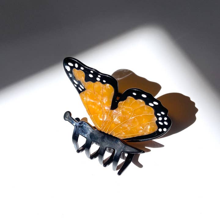 Hand-painted Monarch Butterfly Claw Clip
