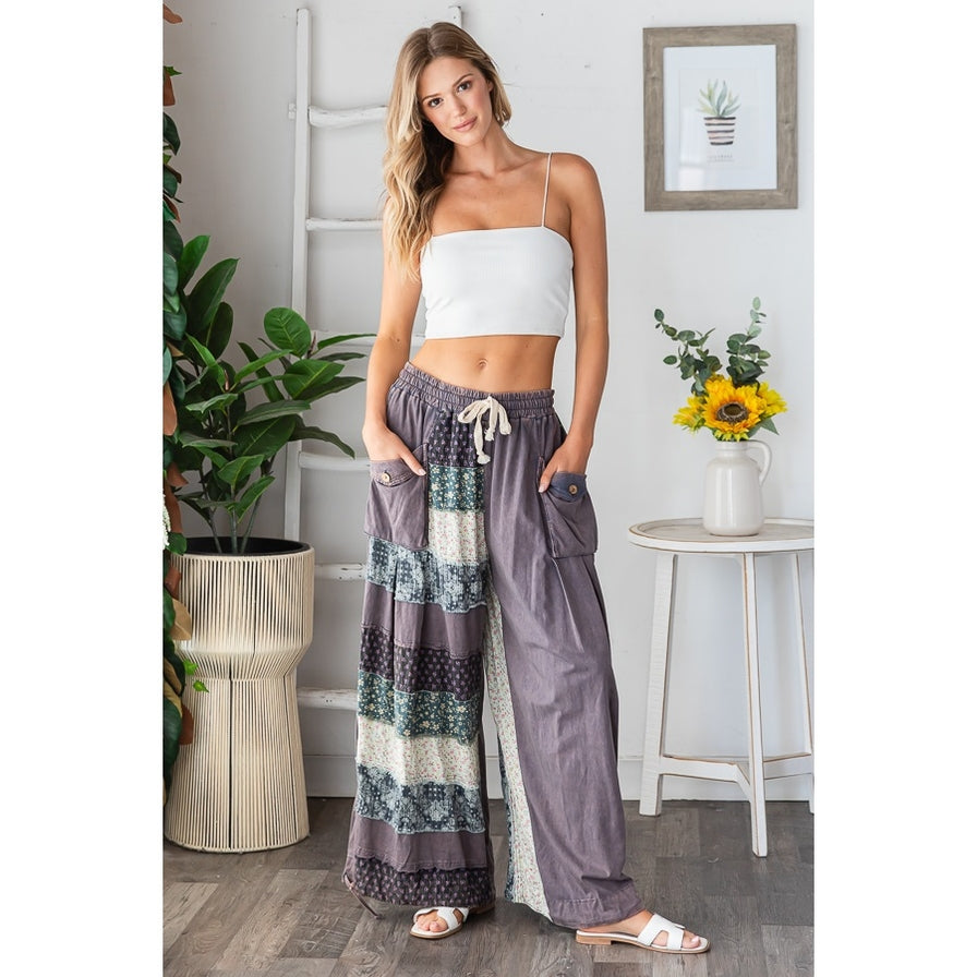 Oli & Hali Mixed Print Wide Leg Pants