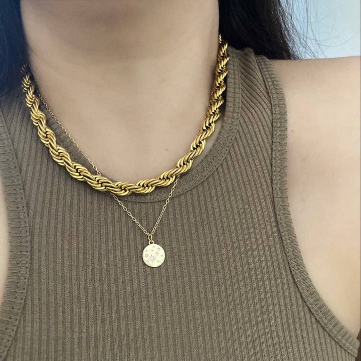 Coin Medallion Gold Filled Necklace